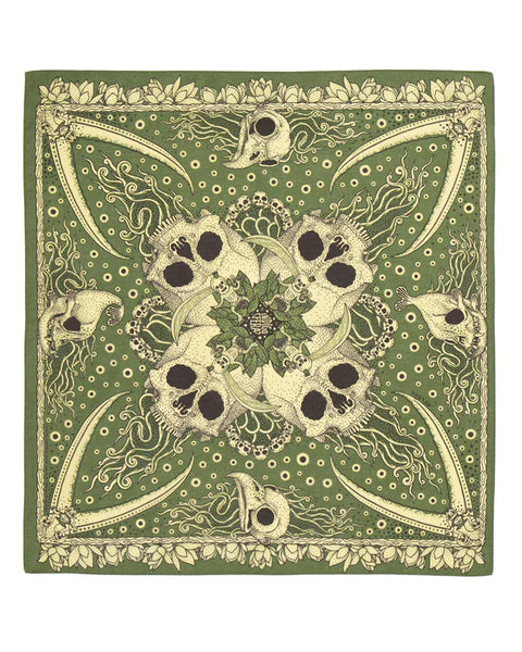 Indigofera Skull Bandana Green (1970-232-02)
