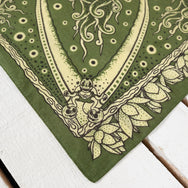 Indigofera Skull Bandana Green (1970-232-02)