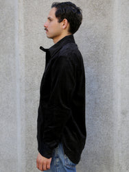 Black Sign Shining Cord Soldier Shirt – Silky Black (BSFL-23102)