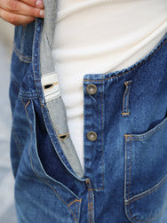 Fleurs de Bagne Overall – Denim Heavy Used (A-07031)
