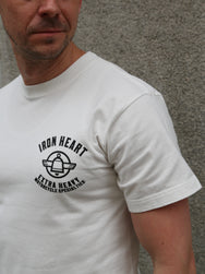 Iron Heart 7.5oz Printed Loopwheel Crew Neck T-Shirt – White (IHT-2503-WHT)