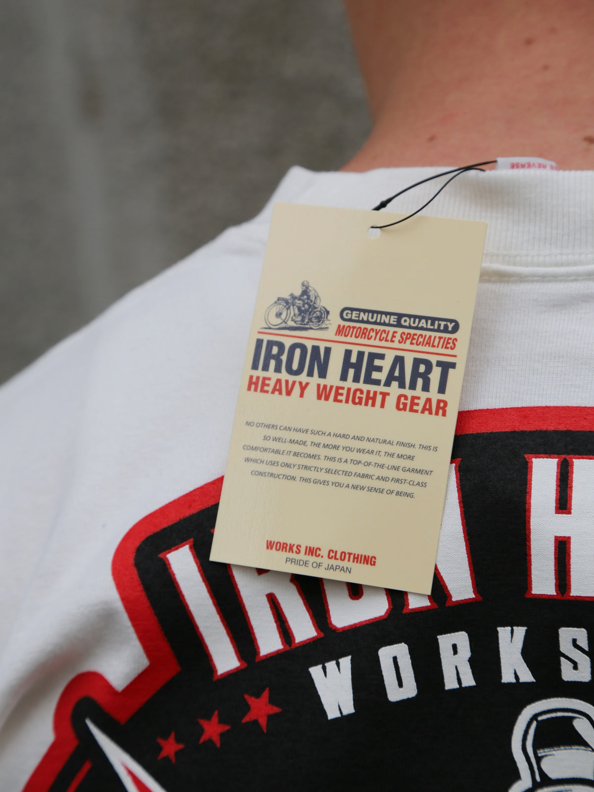 Iron Heart 7.5oz Printed Loopwheel Crew Neck T-Shirt – White (IHT-2503-WHT)