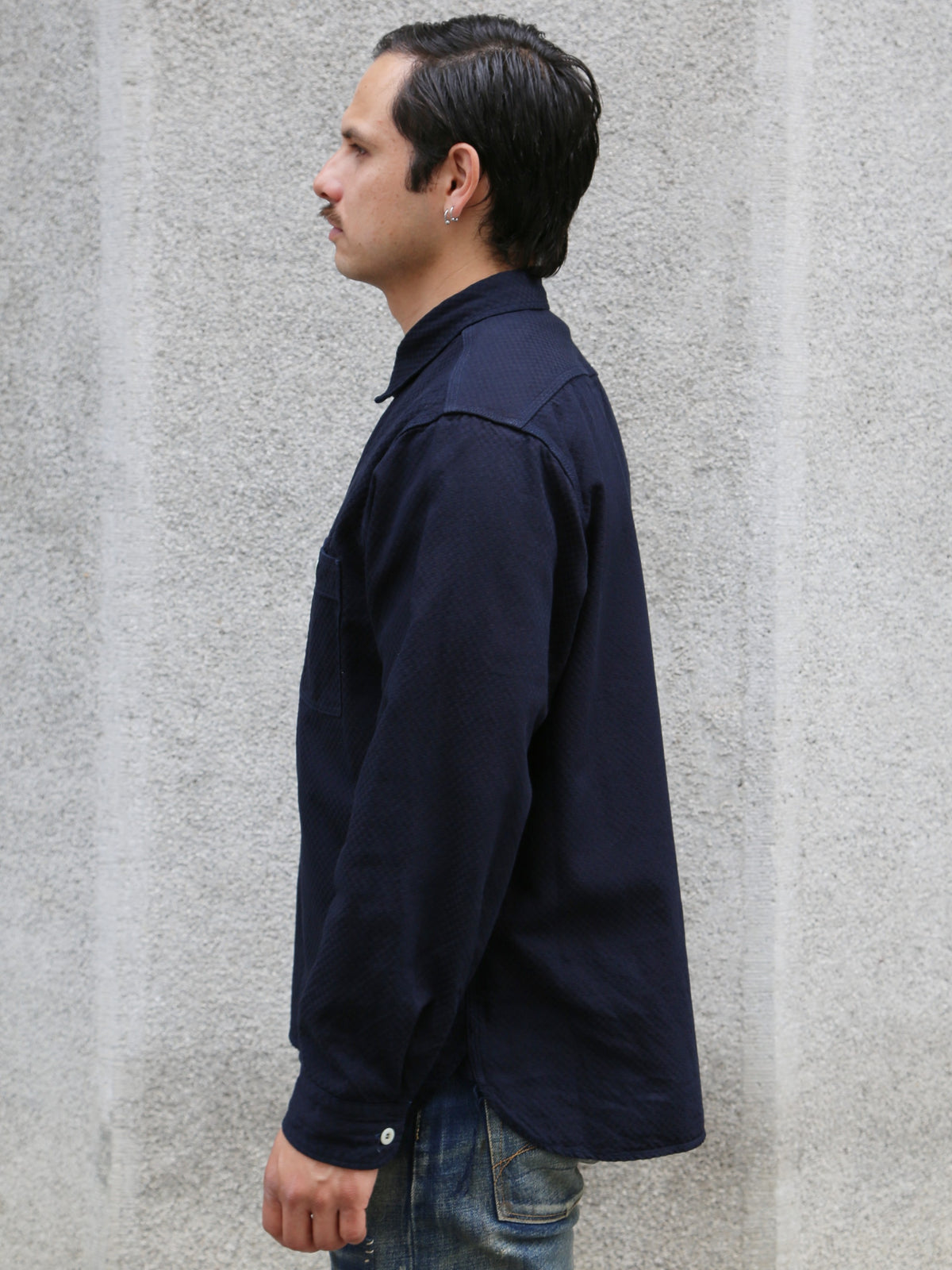 Omoto Denim 8oz Ichimatsu Denim Work Shirt – Indigo (5019)