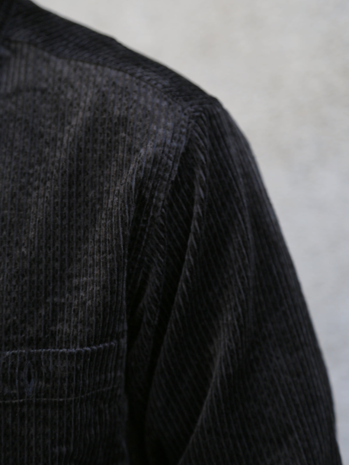Black Sign Shining Cord Soldier Shirt – Silky Black (BSFL-23102)