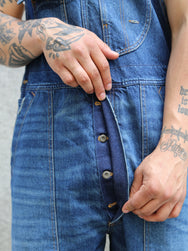 Fleurs de Bagne Overall – Denim Heavy Used (A-07031)