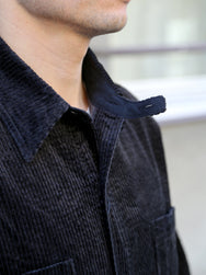 Black Sign Shining Cord Soldier Shirt – Silky Black (BSFL-23102)