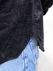 Black Sign Shining Cord Soldier Shirt – Silky Black (BSFL-23102)