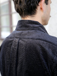 Black Sign Shining Cord Soldier Shirt – Silky Black (BSFL-23102)