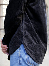 Black Sign Shining Cord Soldier Shirt – Silky Black (BSFL-23102)