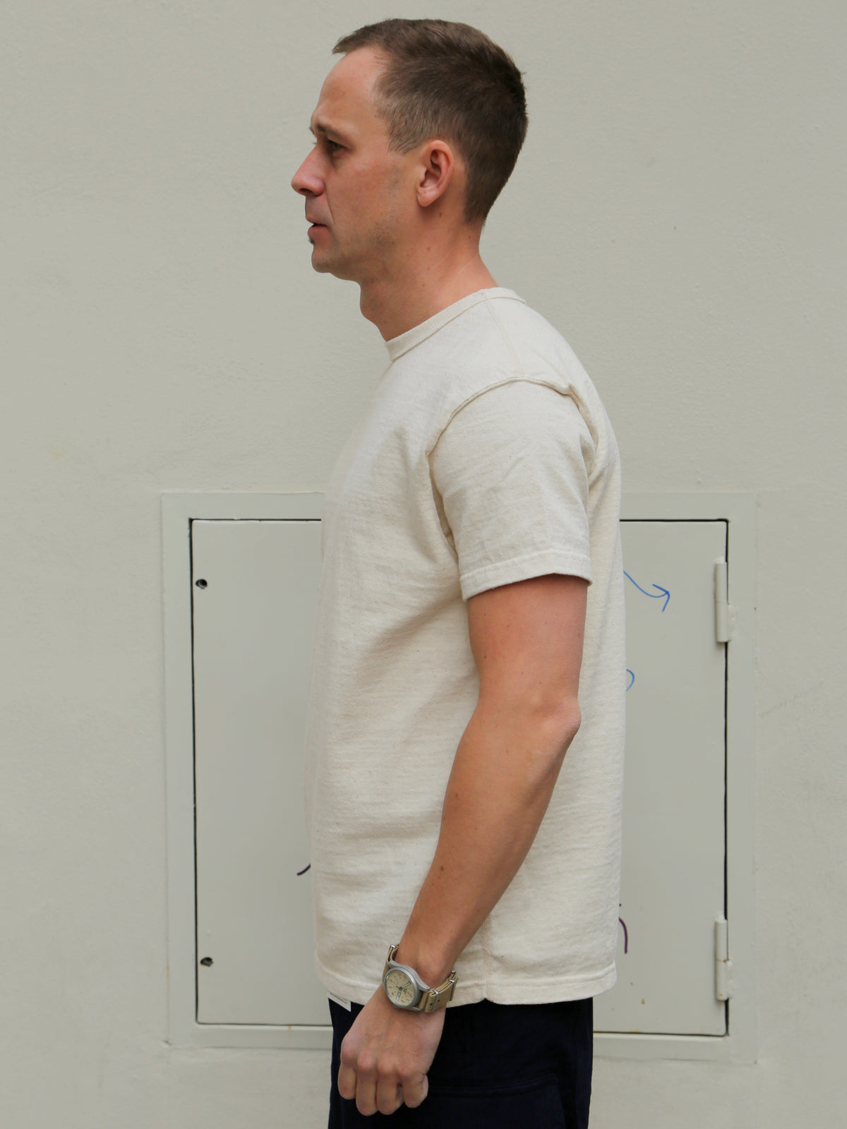 Samurai SJST-SC01 Japanese Cotton Made Crew Neck Tee - Natural