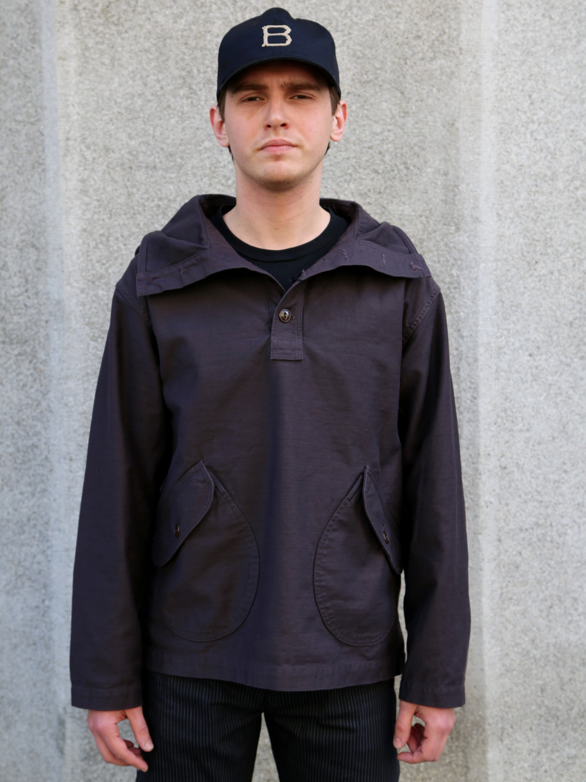Black Sign Military Back Satin Hooded Deck Shirt – Mud Brown (BSSJ-25403)