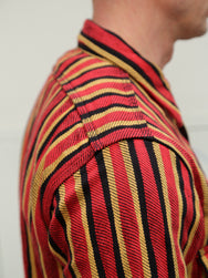 Samurai Jeans SDN23-01W Heavyweight "Drunk Stripe" Flannel Shirt - Red