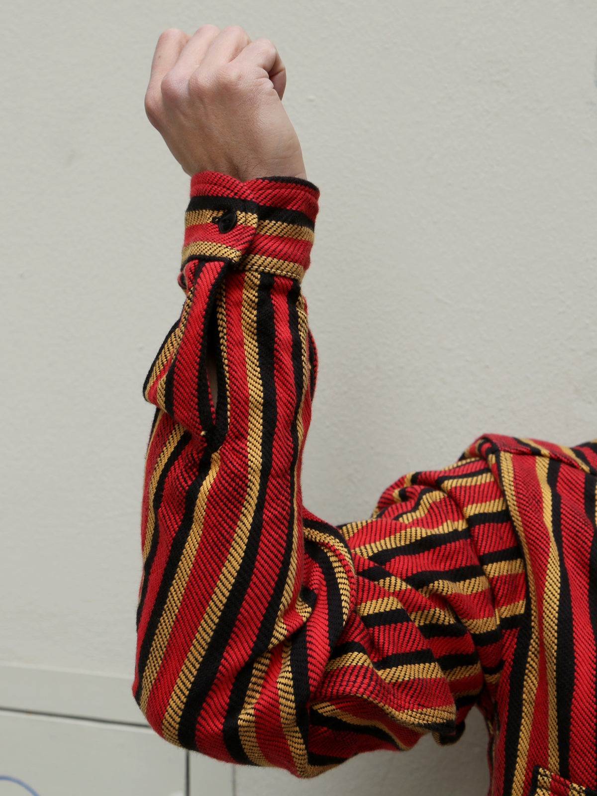 Samurai Jeans SDN23-01W Heavyweight "Drunk Stripe" Flannel Shirt - Red