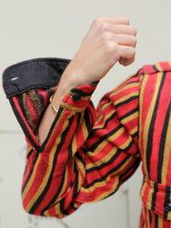 Samurai Jeans SDN23-01W Heavyweight "Drunk Stripe" Flannel Shirt - Red