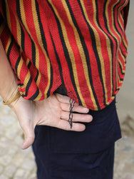 Samurai Jeans SDN23-01W Heavyweight "Drunk Stripe" Flannel Shirt - Red