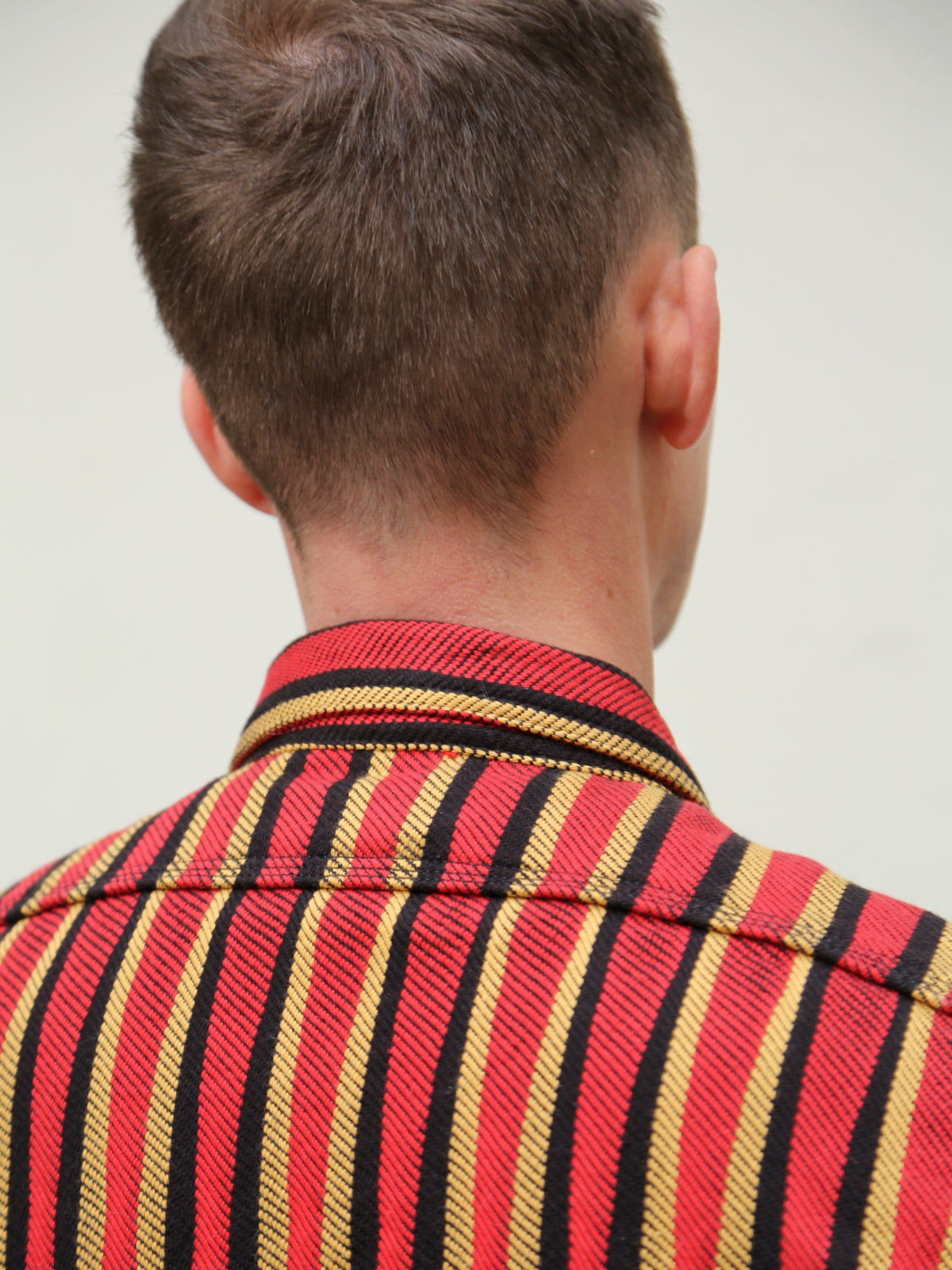 Samurai Jeans SDN23-01W Heavyweight "Drunk Stripe" Flannel Shirt - Red