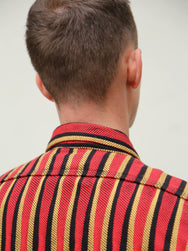 Samurai Jeans SDN23-01W Heavyweight "Drunk Stripe" Flannel Shirt - Red