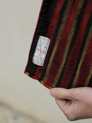 Samurai Jeans SDN23-01W Heavyweight "Drunk Stripe" Flannel Shirt - Red