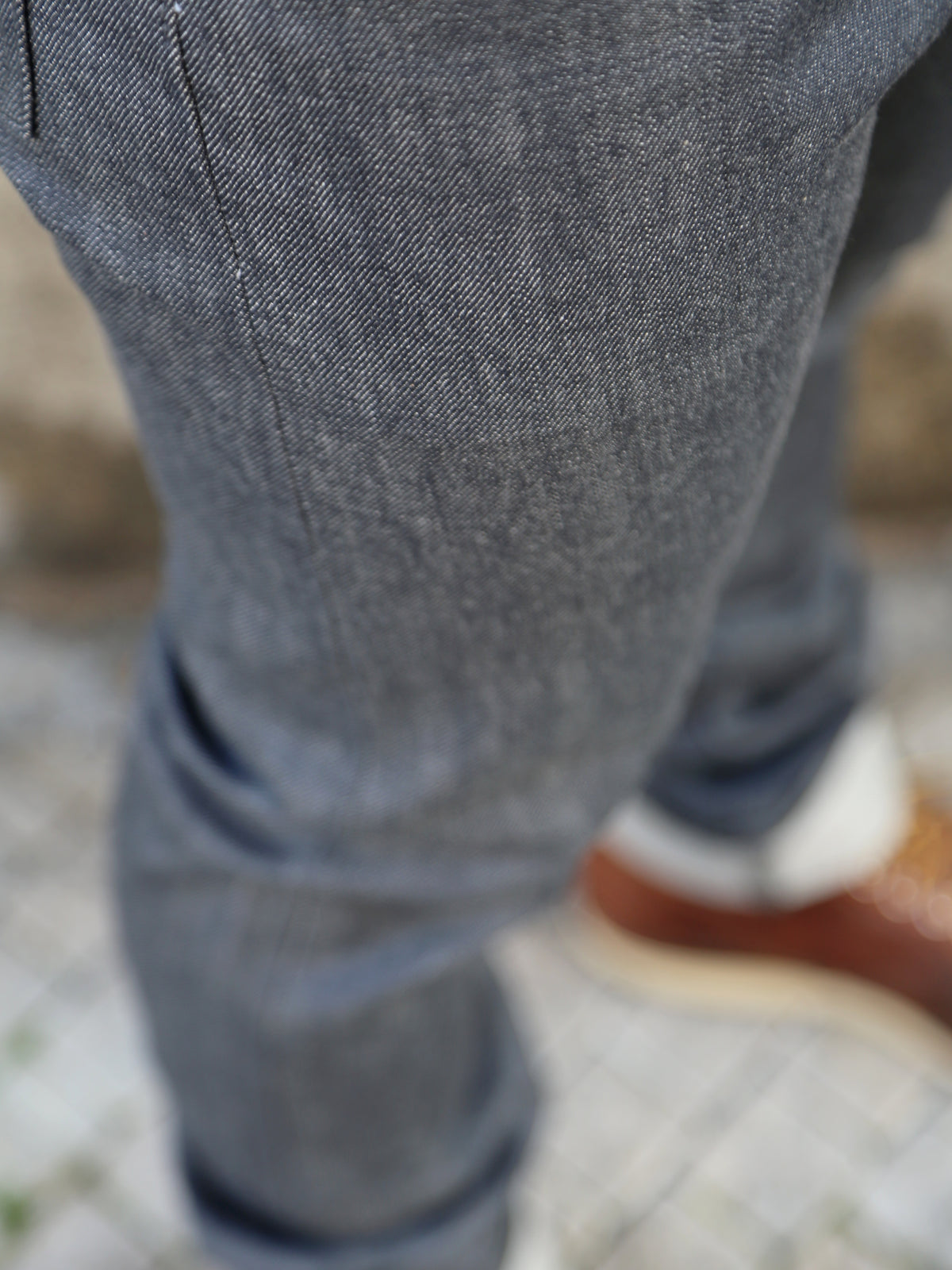 Momotaro 0405-70G 14oz Selvedge Denim High Tapered – Grey