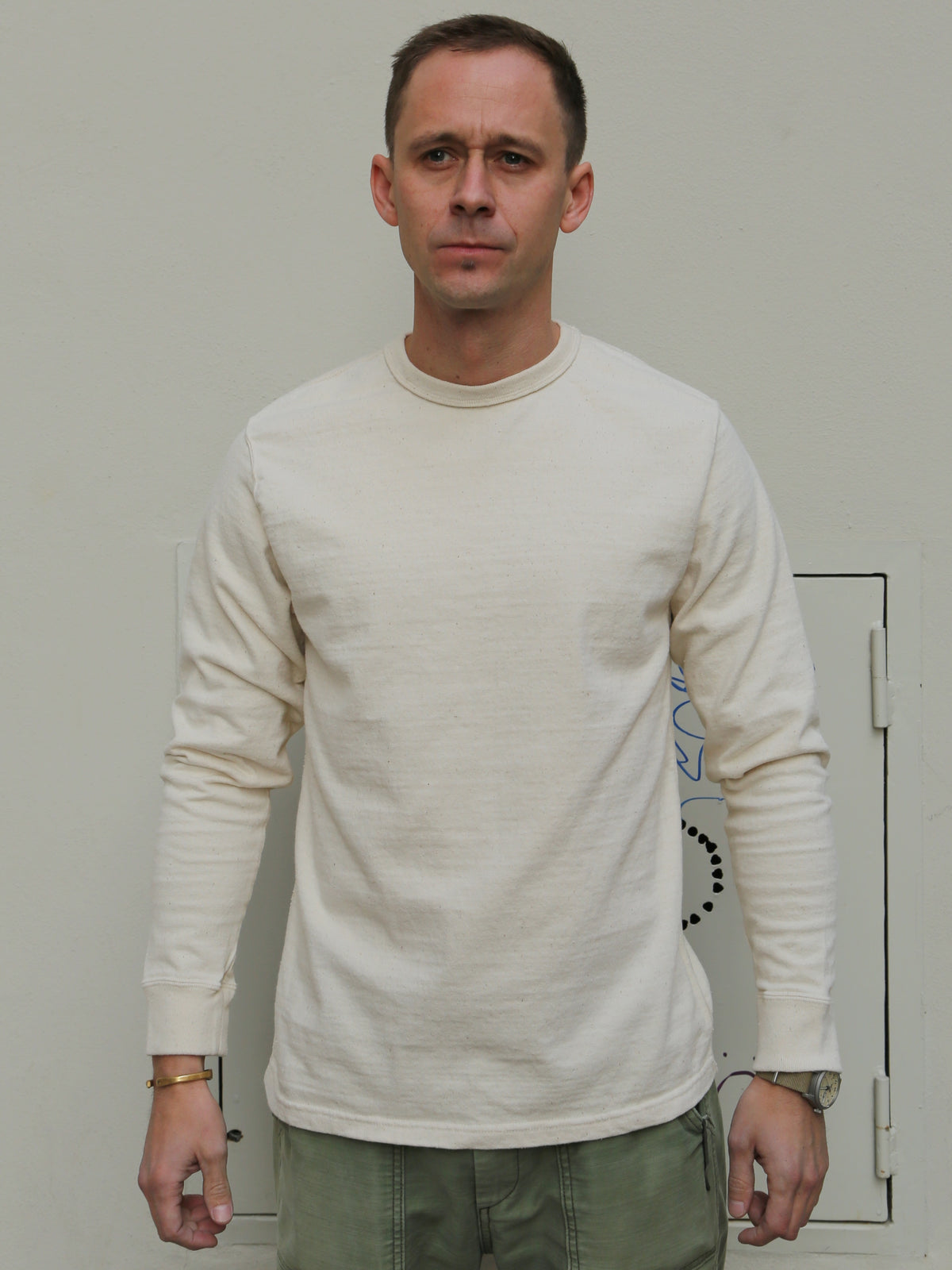 Samurai SJSLT-SC01 Japanese Cotton Made Crew Neck Tee - Natural