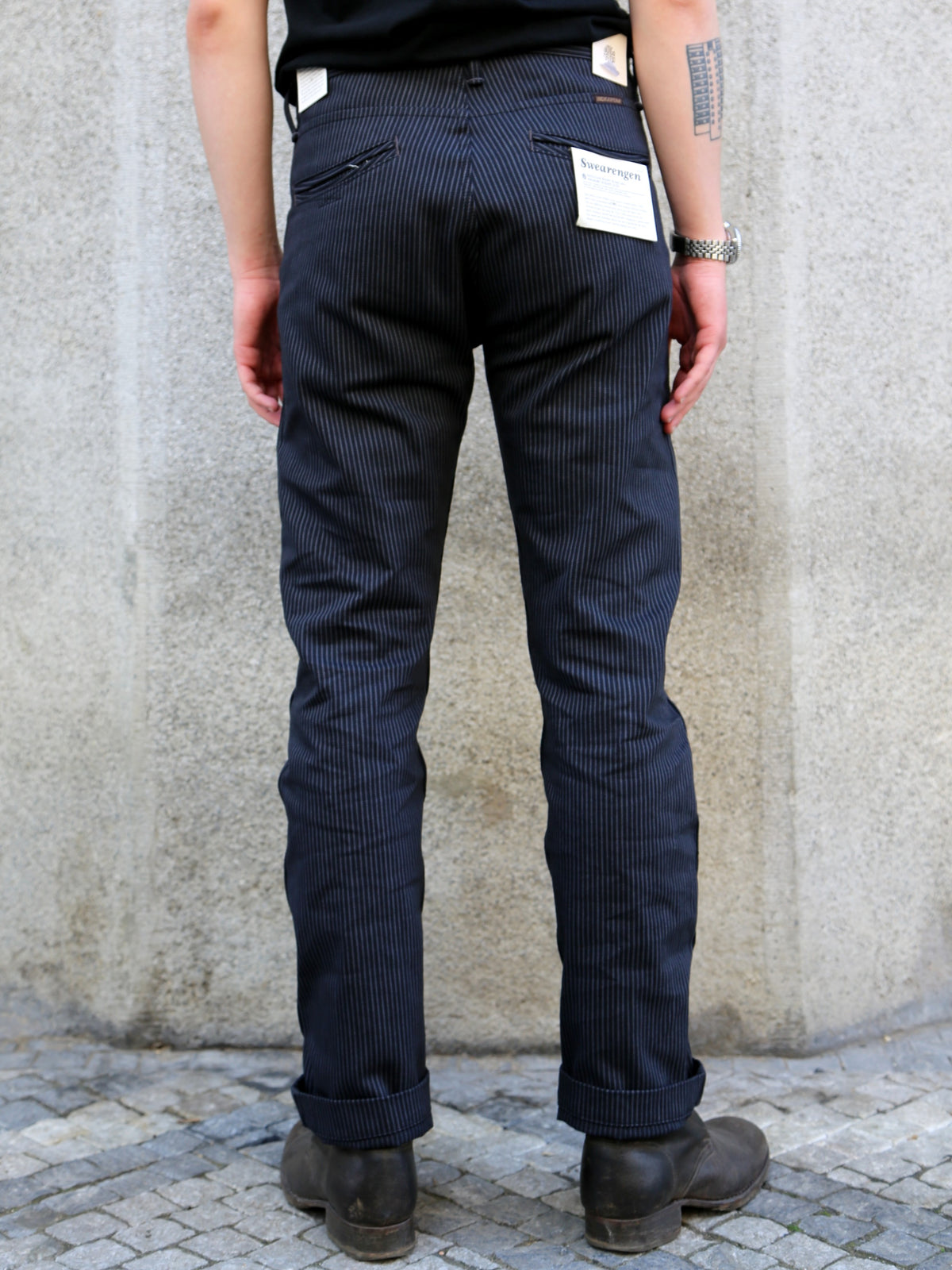 Indigofera 12oz Viridecent Stripe Swearengen Pants – Green/Black