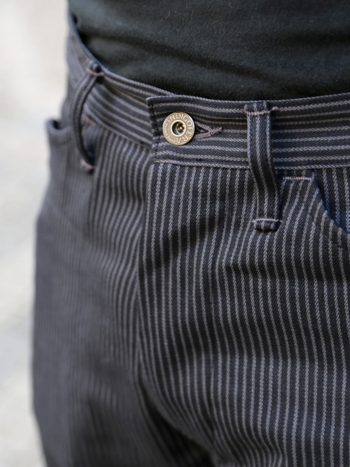 Indigofera 12oz Viridecent Stripe Swearengen Pants – Green/Black