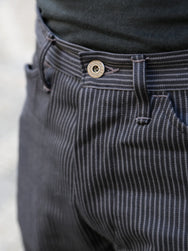 Indigofera 12oz Viridecent Stripe Swearengen Pants – Green/Black