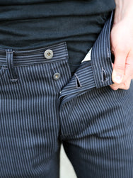 Indigofera 12oz Viridecent Stripe Swearengen Pants – Green/Black