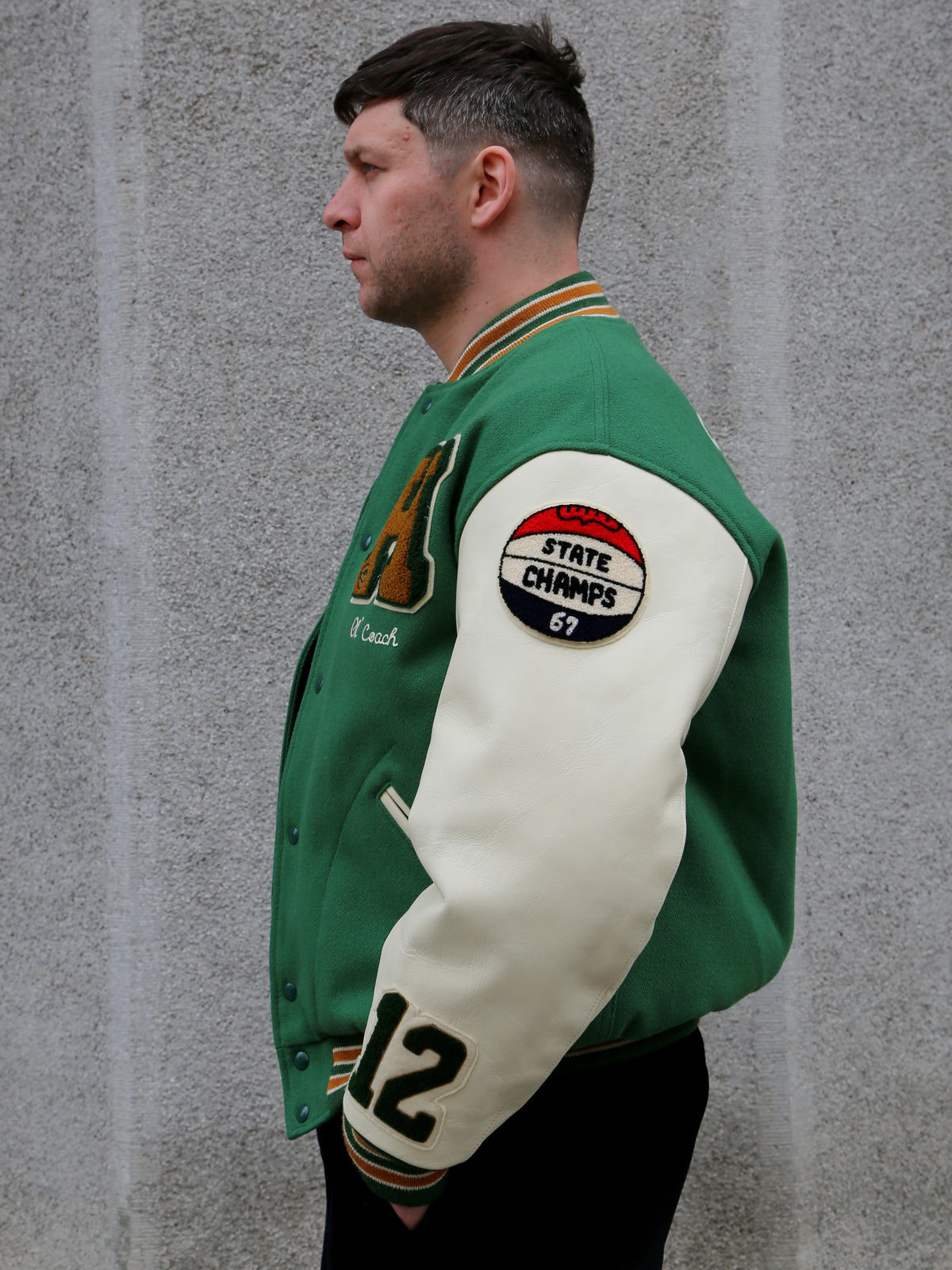 The Real McCoy's Wool Varsity Jacket – Shamrocks (MJ23121)