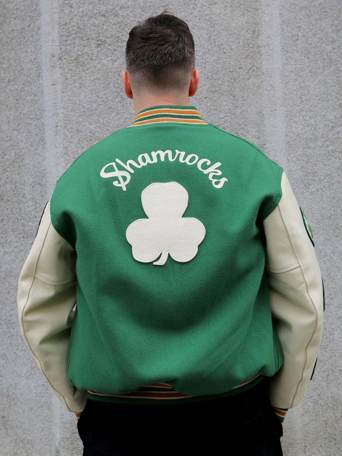 The Real McCoy's Wool Varsity Jacket – Shamrocks (MJ23121)