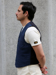 Black Sign Rasp Dobby Antique Vest – Blue Moon (BSSV-25202)