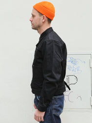 Black Sign 15oz Black Denim Pleats Jacket - Deep Black BSFJ-20412