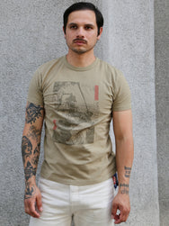 Samurai Jeans "RASEN" Inlay Loopwheel T-Shirt "RASEN" – Olive (SJST25-106)