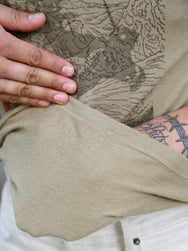 Samurai Jeans "RASEN" Inlay Loopwheel T-Shirt "RASEN" – Olive (SJST25-106)