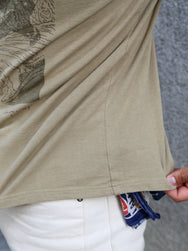 Samurai Jeans "RASEN" Inlay Loopwheel T-Shirt "RASEN" – Olive (SJST25-106)