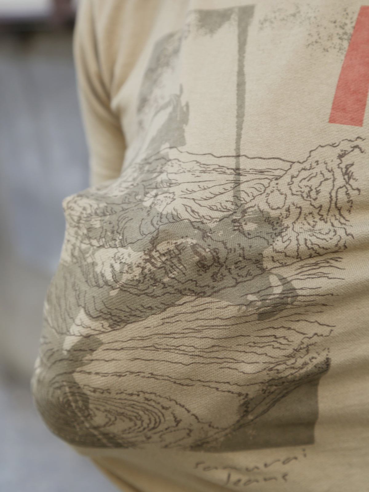 Samurai Jeans "RASEN" Inlay Loopwheel T-Shirt "RASEN" – Olive (SJST25-106)