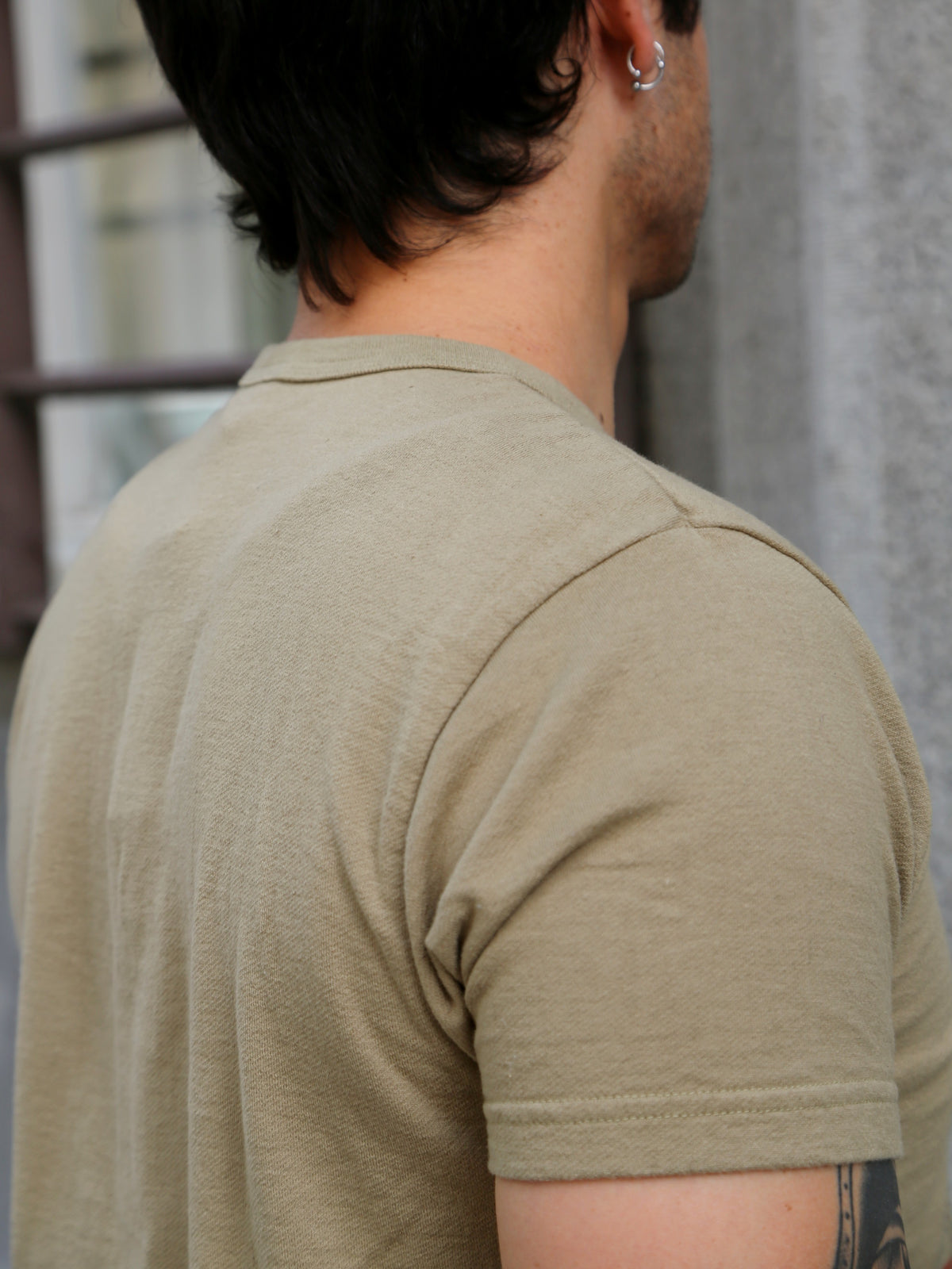 Samurai Jeans "RASEN" Inlay Loopwheel T-Shirt "RASEN" – Olive (SJST25-106)