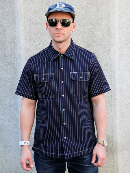 Iron Heart 10oz Wabash Short Sleeved Mechanic Shirt – Indigo (IHSH-416-IND)