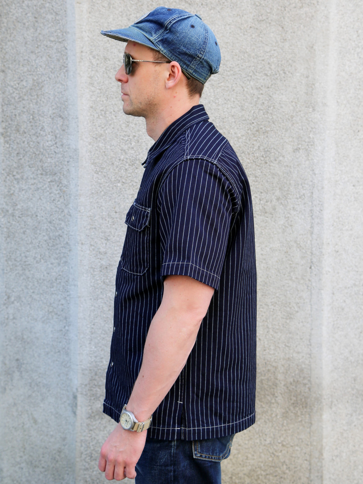 Iron Heart 10oz Wabash Short Sleeved Mechanic Shirt – Indigo (IHSH-416-IND)