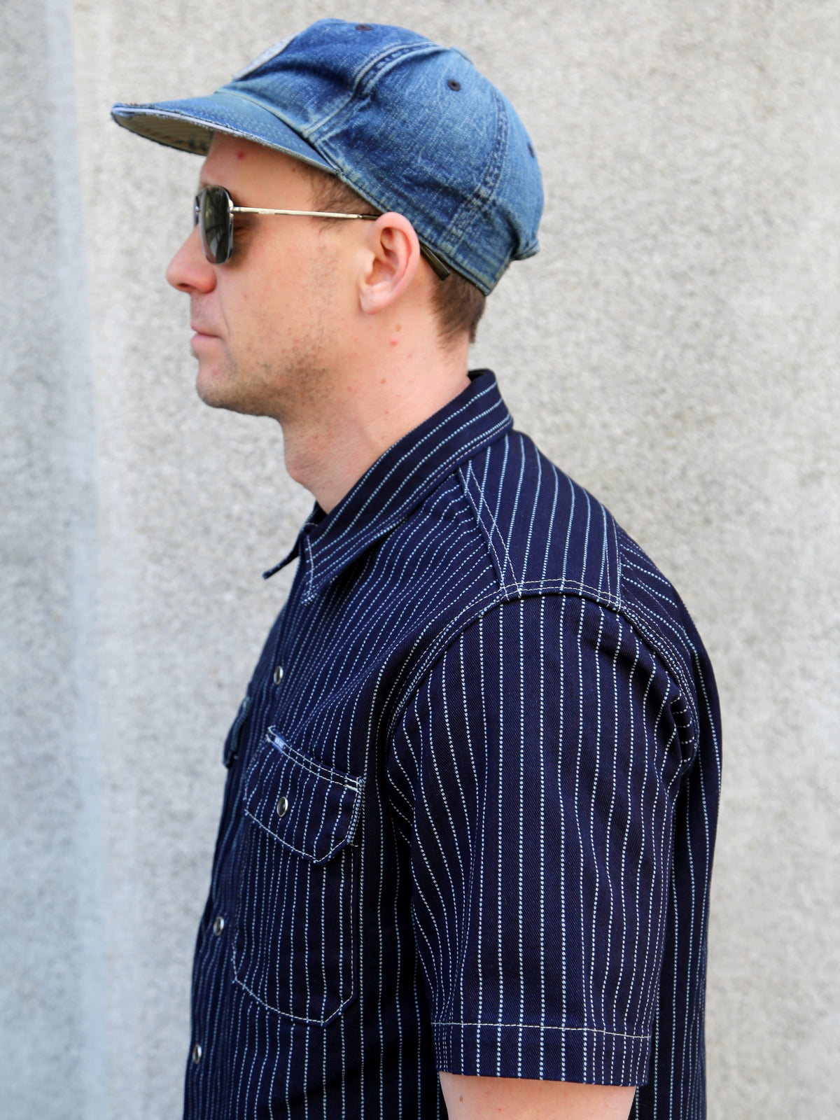 Iron Heart 10oz Wabash Short Sleeved Mechanic Shirt – Indigo (IHSH-416-IND)