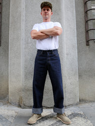 Black Sign 1920s 10.5oz Dockery Waist-Overalls – Dark Indigo (BSSP-25507)