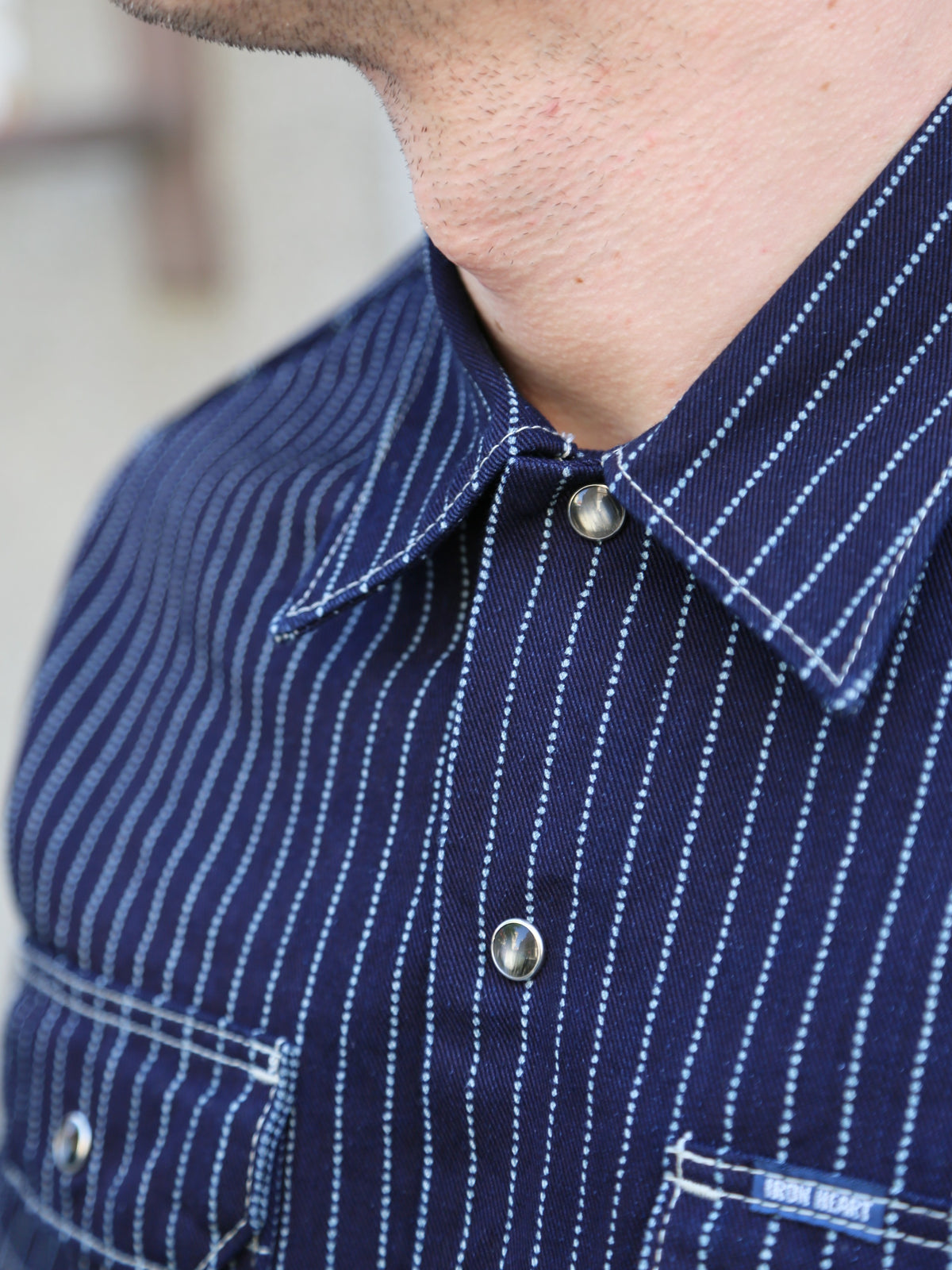 Iron Heart 10oz Wabash Short Sleeved Mechanic Shirt – Indigo (IHSH-416-IND)