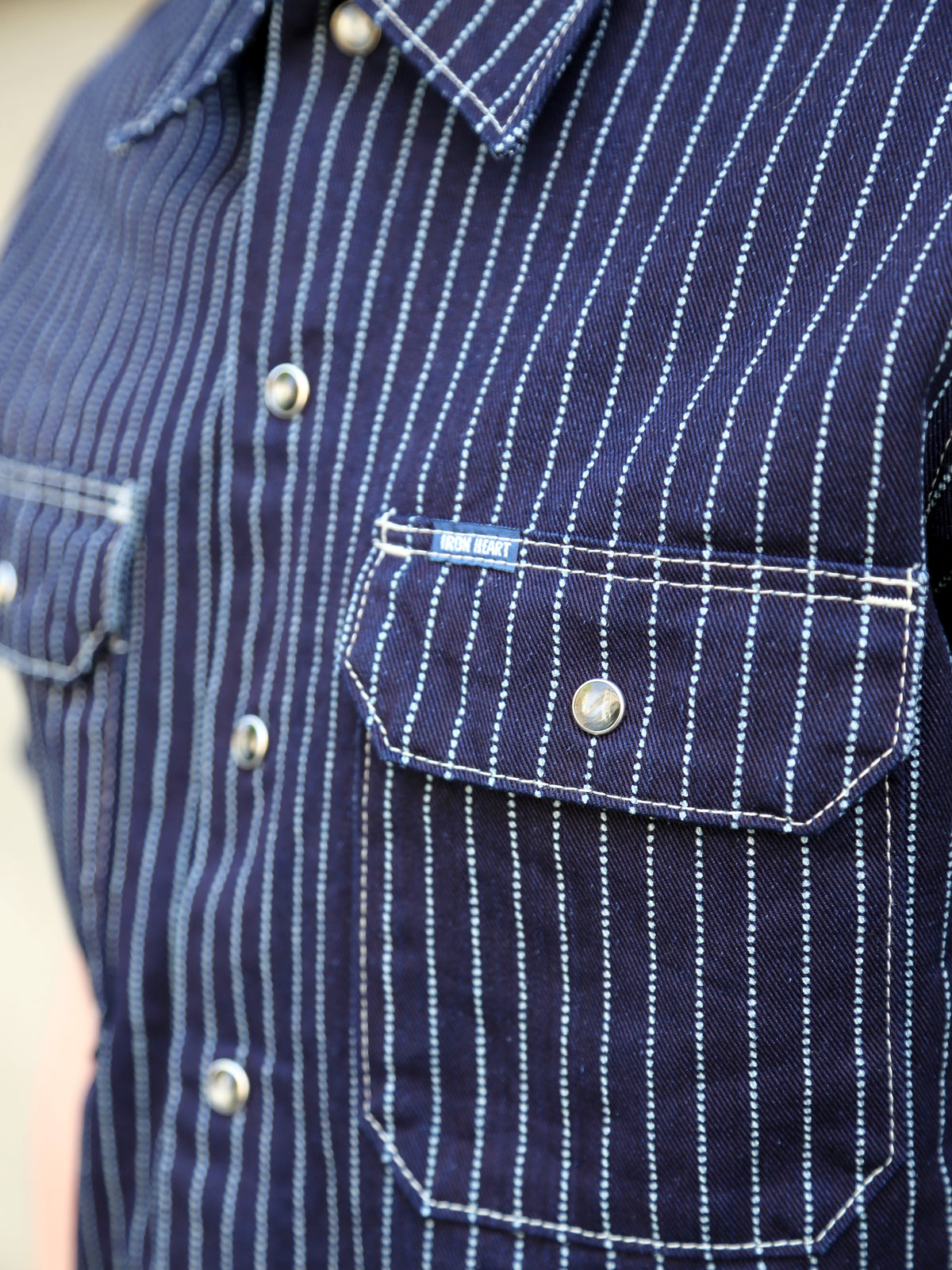 Iron Heart 10oz Wabash Short Sleeved Mechanic Shirt – Indigo (IHSH-416-IND)
