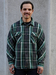 Indigofera Bryson Shirt Unbrushed Check – Black / Green / White / Turquoise (6335-848-04)