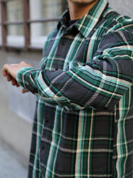 Indigofera Bryson Shirt Unbrushed Check – Black / Green / White / Turquoise (6335-848-04)