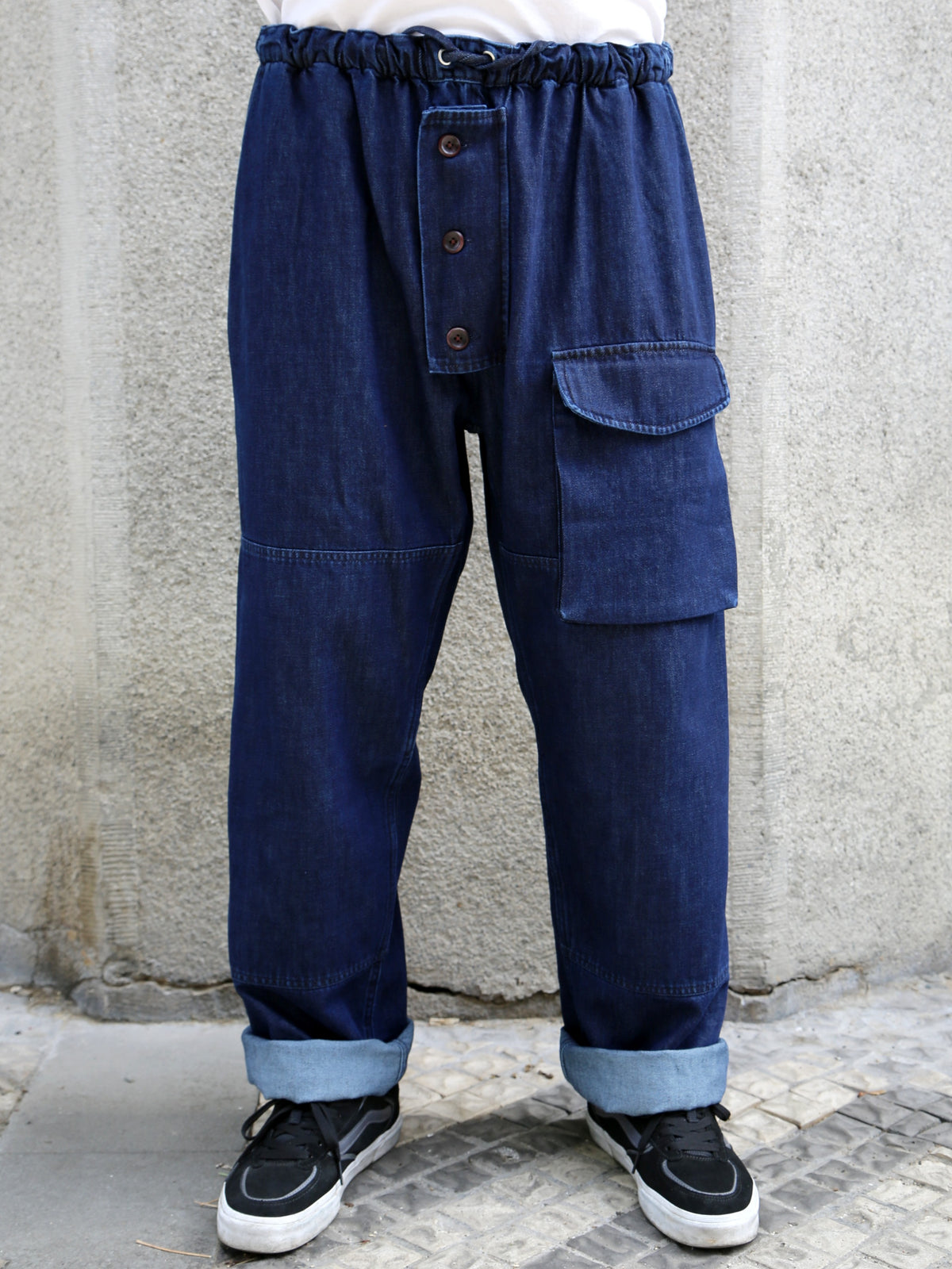 Fleurs de Bagne Submariner Pant – Stoned Wash Denim (FDB-PANT-SUBD-815)