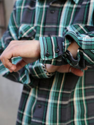 Indigofera Bryson Shirt Unbrushed Check – Black / Green / White / Turquoise (6335-848-04)