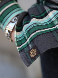 Indigofera Bryson Shirt Unbrushed Check – Black / Green / White / Turquoise (6335-848-04)