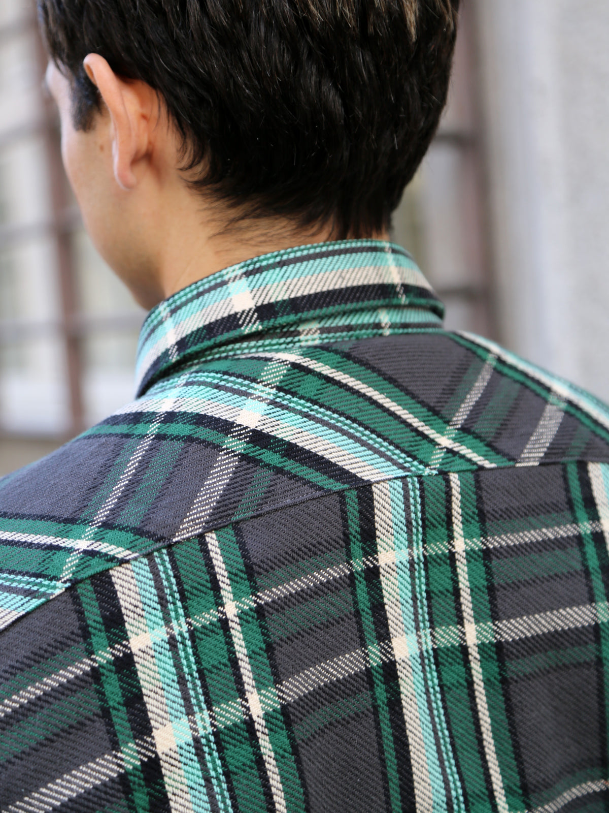 Indigofera Bryson Shirt Unbrushed Check – Black / Green / White / Turquoise (6335-848-04)