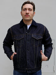 Momotaro Jeans 15.7Oz Denim Boa Jacket - Indigo (MXOT11023A)
